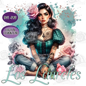 Spanish SVG PNG Files Digital Download Hispanic Culture Los Laureles Latina Chicana Mexican Typography Design Digital Pride Latinx POD ok