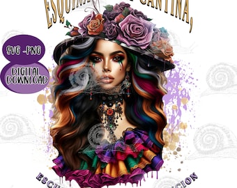 Mexican sublimation SVG PNG Latina svg, Spanish chicana art cultural song  t-shirt product design mexican downloads Latina art Hispanic