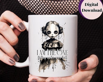 Creepy Voodoo Doll PNG Clipart, Halloween Goth Watercolor (Digital Download)