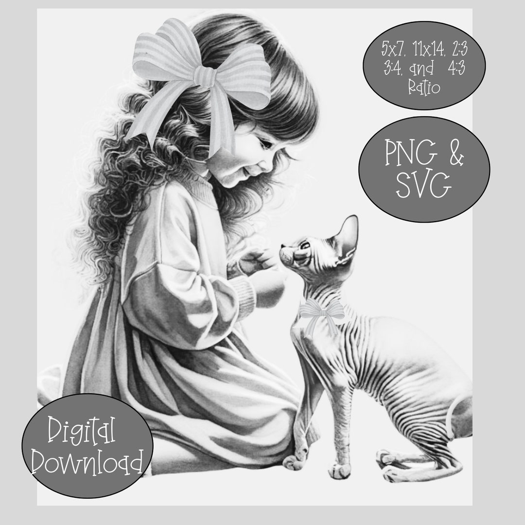 Wall Art Printables, Cat Wall Decor, Sphynx Cat Unique Wall Art, Cat