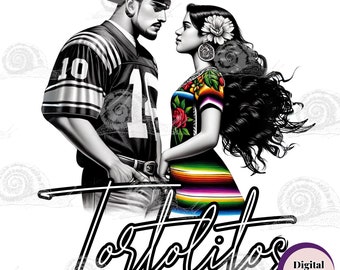 Mexican sublimation SVG PNG Latina svg spanish quotes tortolitos lovebirds POD Tshirt design mexican download Spanish Latina art Digital Art