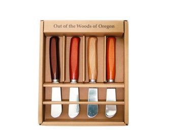 Oregon Wood Cheese & Butter Spreader Knives Set: Modern Design