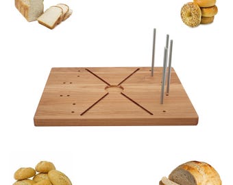 Left Handed Bread Slicing Guide Board: Red Alder Sourdough & Bagel Slicer