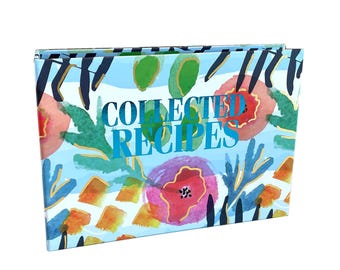 Watercolor Family Recipes Binder: 2-Ring Organizer with Cards & Sleeves