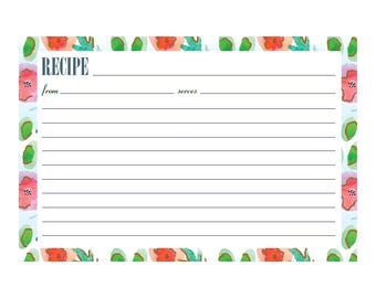 Watercolor Recipe Cards: Oregon Theme, Set of 25