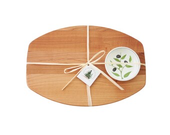 Single Bread & Oil Serving Board with Bowl