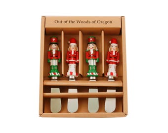Cheese & Butter Spreader Knives - Christmas Nutcrackers Set of 4