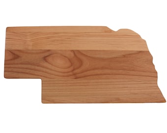 Nebraska Shaped Wood Cutting and Serving Board