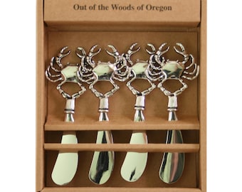 Set of 4 Cheese and Butter Spreader Knives - Critters