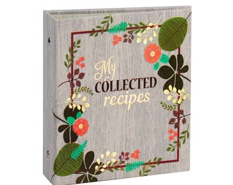 DIY Recipe Cookbook Binder: Vintage Floral Fabric Cover, 12 Dividers