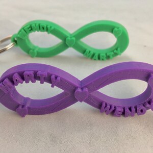 Infinity Keychain, Zipper Pull, Key Ring, 3D Printed & Personalized - Etsy