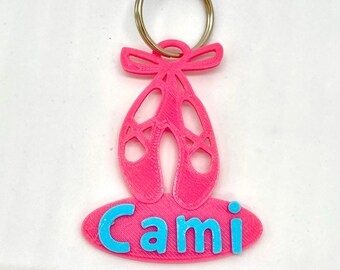 Dance Ballet Name Keychain, Bag Zipper Pull, 3D printed & personalized