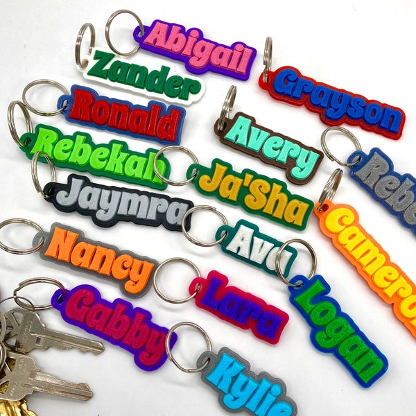 Name Keychain, Zipper Pull, Personalized & 3D Printed