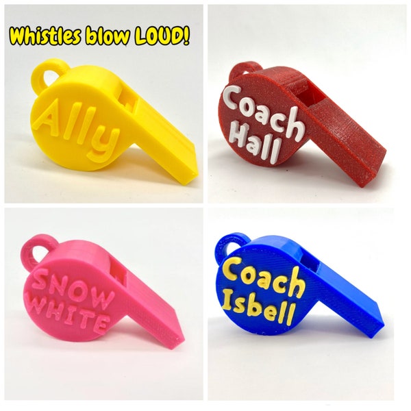 Whistles REAL working, 3D Printed & Personalized (perfect for a keychain, zipper pull, lanyard)