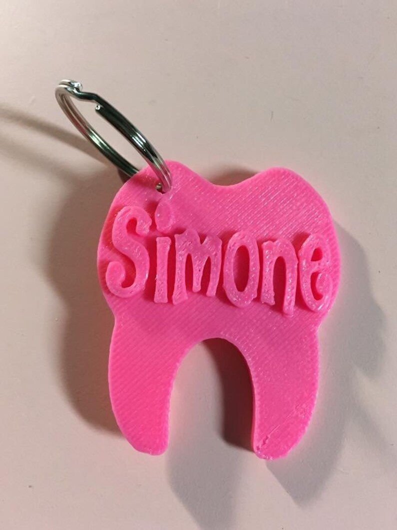 Personalized Tooth Shaped Keychain/zipper Pull 3D Printed Etsy