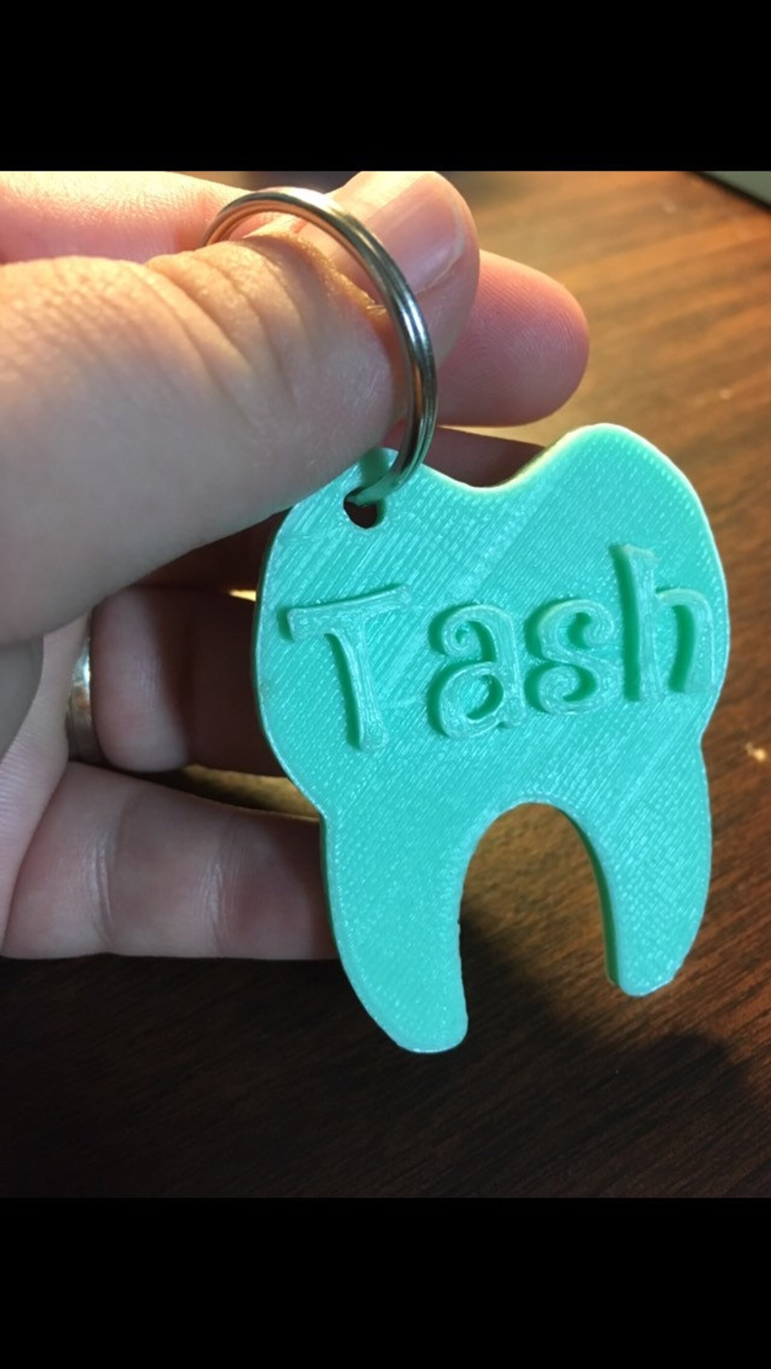 Personalized Tooth shaped keychain/zipper pull 3D Printed Etsy