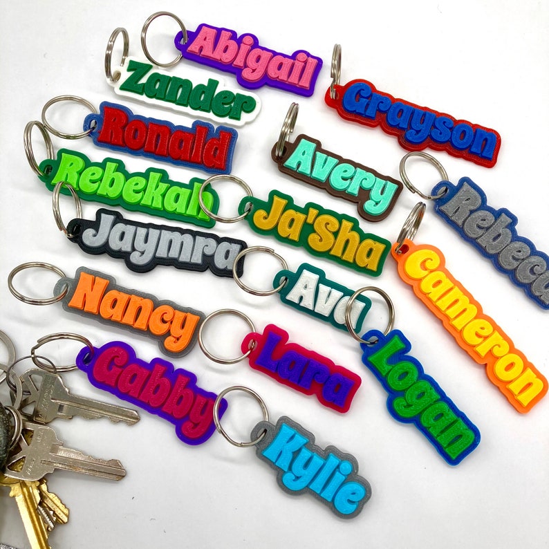 Name Keychain Zipper Pull Personalized & 3D Printed Etsy