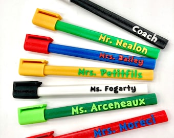 Pen Personalized with name, Reusable with BIC pen ink tubes, Stocking stuffer gift for students, teachers, staff, coworkers