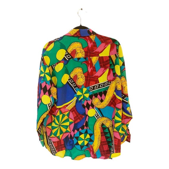 Spencer Jeremy Bright Colors Button Down Silk Sho… - image 5