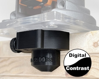 Fits Ridgid R2401 fixed base, Fits plate# 519234 A1, Router edge dust cover, freely rotates, 3D printed