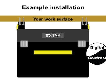 Adapters to connect a worksurface to your DeWalt TSTAK storage, sold as a pair