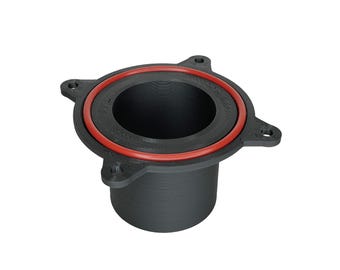 Through wall hose port with silicone ring, 3D printed