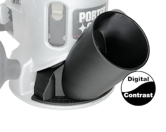 Hose adapter, fits Porter Cable 890 Fixed Base Router, various sizes available, 3D printed