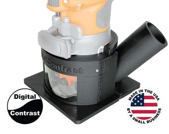 Hose adapter for Ridgid R2401 & R860443B Fixed Base Trim Routers, 3D printed