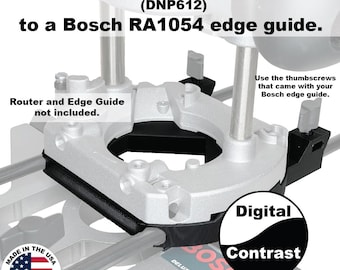 Adapter to connect DeWalt trim plunge router DNP612 to Bosch RA1054 edge guide