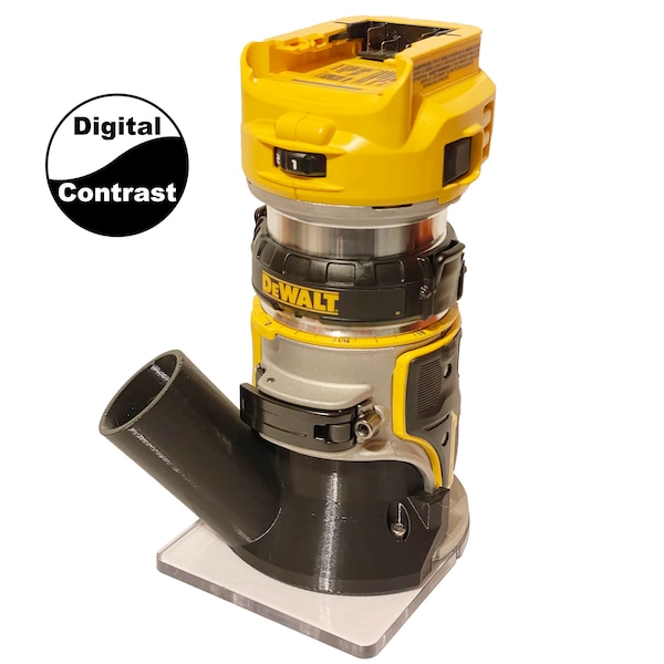 DeWalt DCW600 & DWP611 trim router dust cover hose adapter, choose from multiple sizes, 1.25", 2.5" Flex, Festool, Bosch VX120, 3D printed