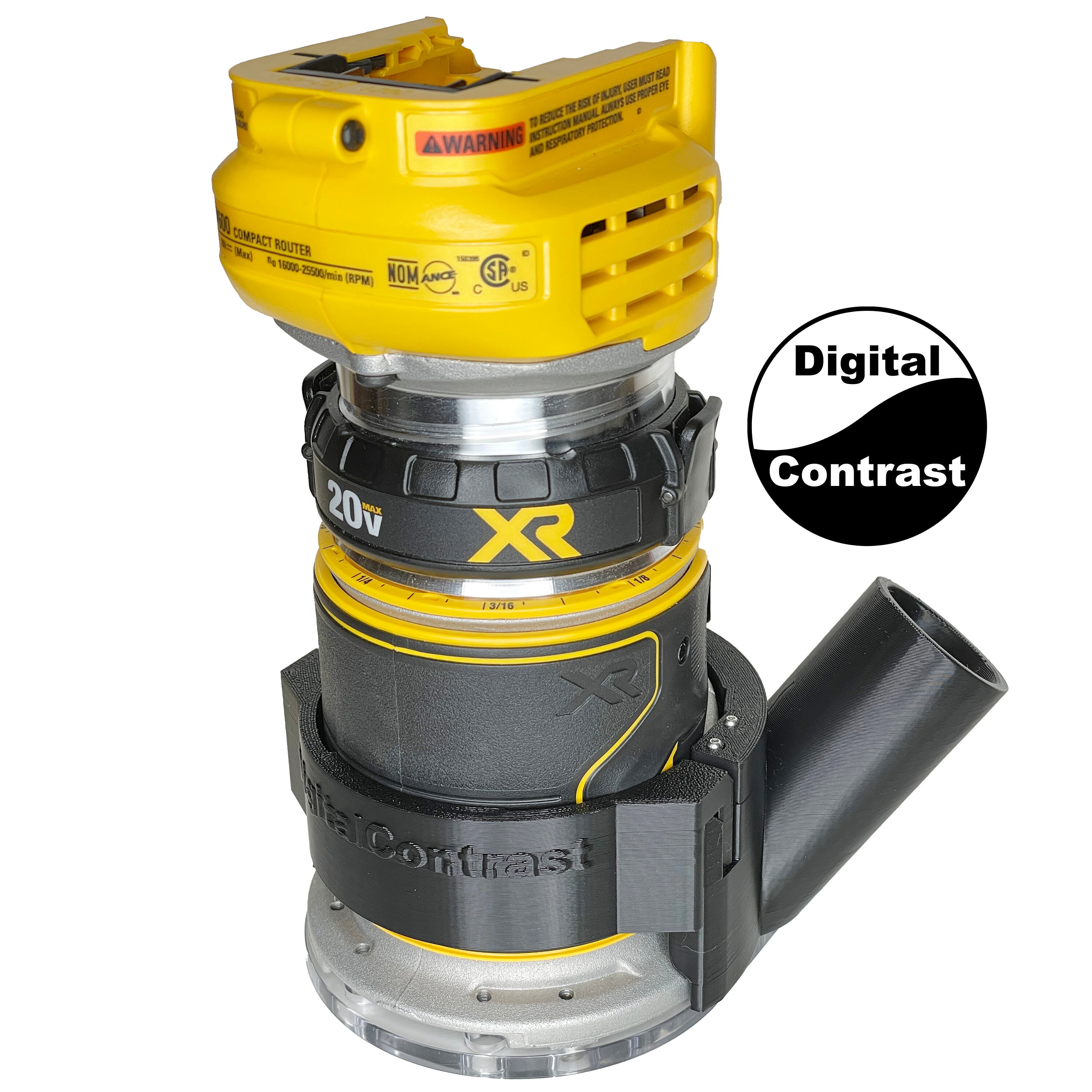 Dewalt DCW600 Cordless Fixed Base Trim Router Hose Adapter, Large ...