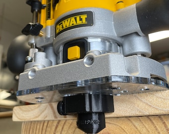 Trim router edge dust cover, freely rotates, Fits DeWalt DCW600 & DWP611 plunge base, DNP612, 3D printed