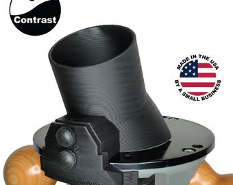 Edge routing dust hose adapter, fits Bosch 1617 RA1161 fixed base router, 3D printed