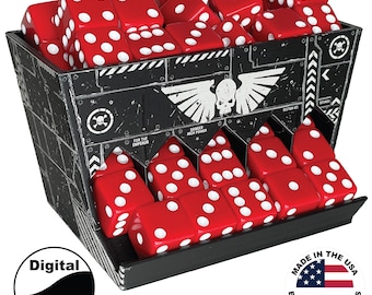 D6 dice dispenser sorter, five at a time, table top war games like Warhammer 40K etc. (3D printed)