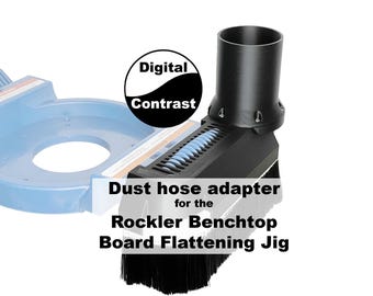 Dust collection hose adapter for Rockler Benchtop Board Flattening Jig