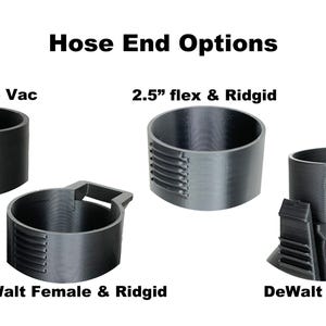 Y-adapter with blast gate, choose your size combo, can fit 2.5" wet/dry shop vac, flex hose, Ridgid, DeWalt, 3D printed image 2
