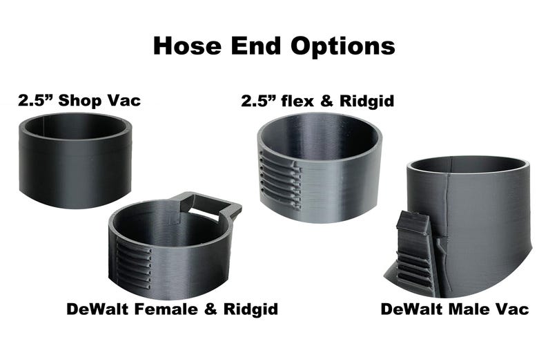 Y-adapter with blast gate, choose your size combo, can fit 2.5" wet/dry shop vac, flex hose, Ridgid, DeWalt, 3D printed image 2