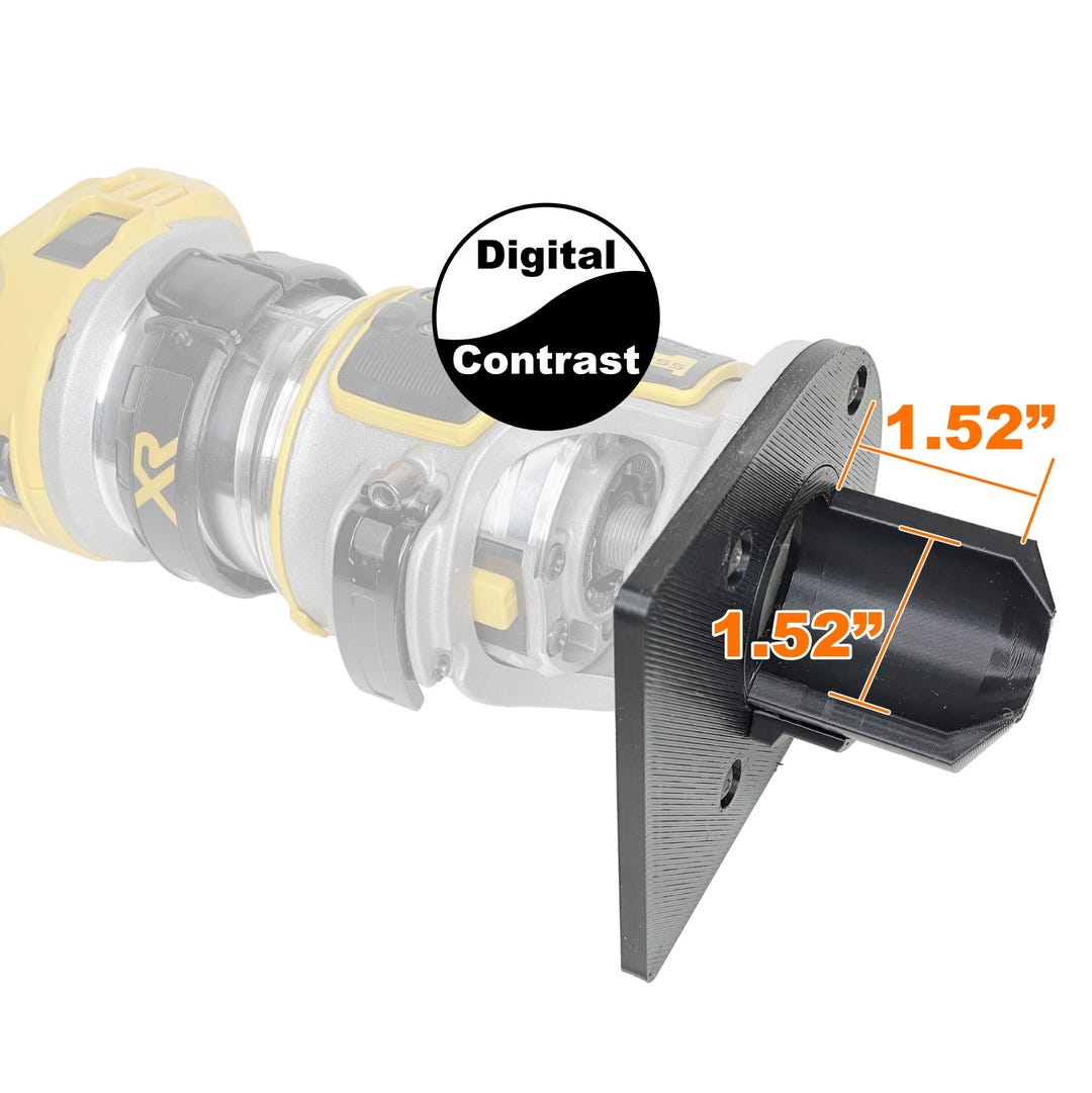 Dcw600 Router Bit Set Large Router Edge Dust Cover and Custom Base, Fits Bits up to 1.52 ...