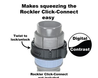 Easy twist to unlock for Rockler click-connect hose end by DigitalContrast, free STL available