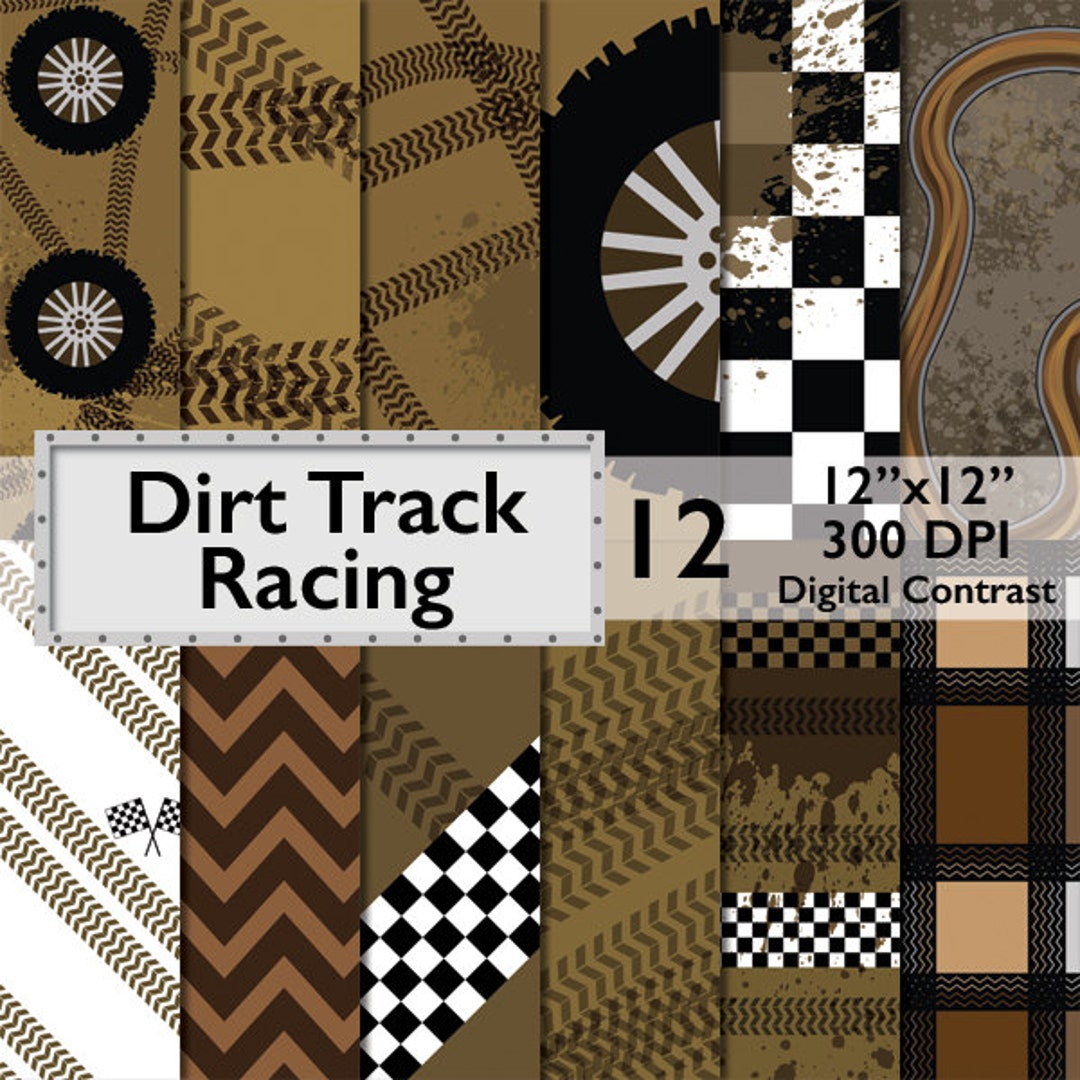 Dirt Track Racing Digital Paper Commercial Use - Etsy