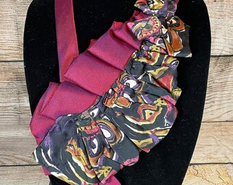 Women’s Black, Purple & Pink Silk Necktie Necklace ~ Prom Jewelry~ Unique Find ~ Fashion Accessories ~ RecycledNeckties