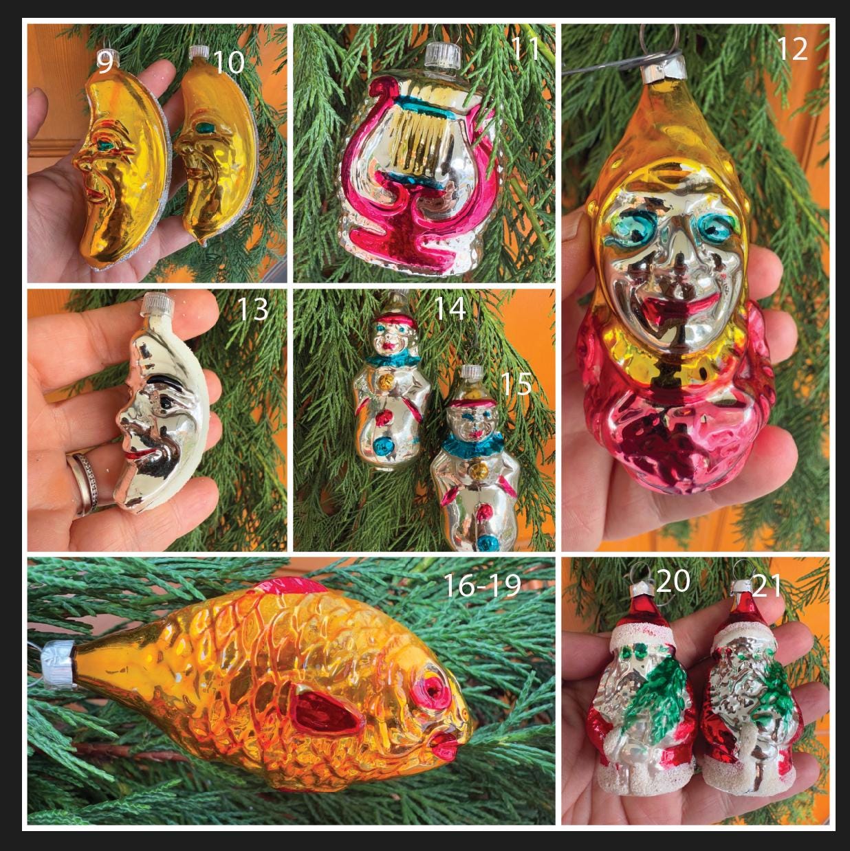 ヴィンテージ西ドイツ吹きガラス装飾品のチョイス - Etsy 日本