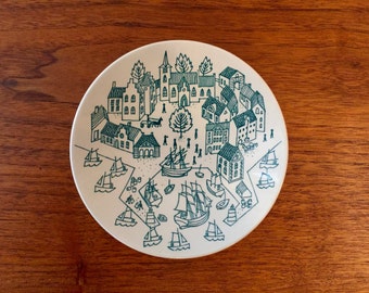 Mid Century Nymolle Art Faience Hoyrup Small Dish or Plate Danish | Made in Denmark Limited Edition 4006 | Pin Dish Valet