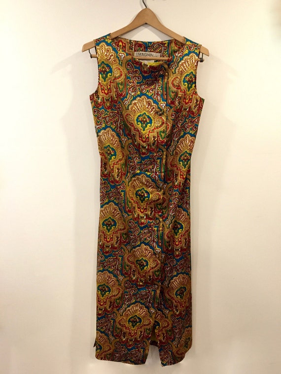 Spectacular Vintage Silk Sleeveless Column Sheath… - image 1