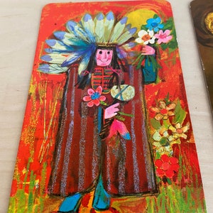 Vintage Buzza-cardozo Day Glo Art Postcards Native American - Etsy
