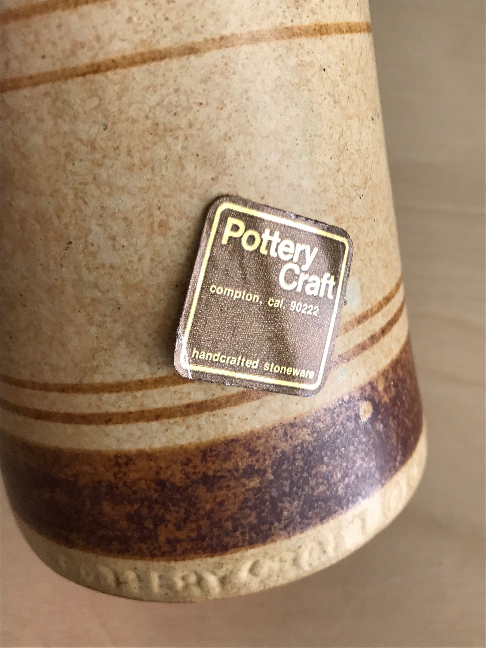 Vintage Pottery Craft USA Vase Hand Decorated Robert Etsy