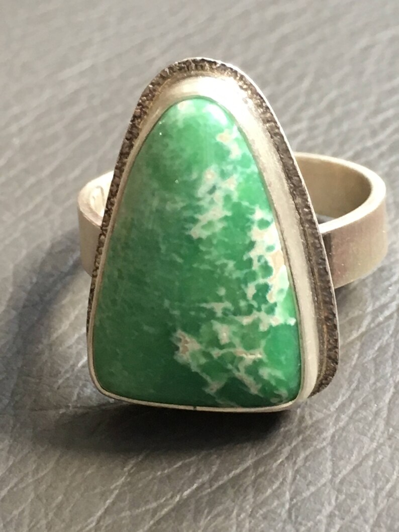 Lucin Utah Variscite Green Ring Sterling Silver Women's - Etsy