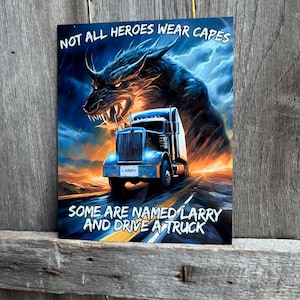 Personalized Truck Driver Gift – Custom Aluminum Wall Plaque – Appreciation Sign for Truckers Lighting Monster