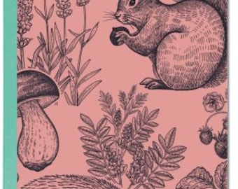 5 x Klappkarte WALDTIERE Igel Eichhörnchen Hase TIERE Wald Waldorf EINLADUNG Karte Umschlag
