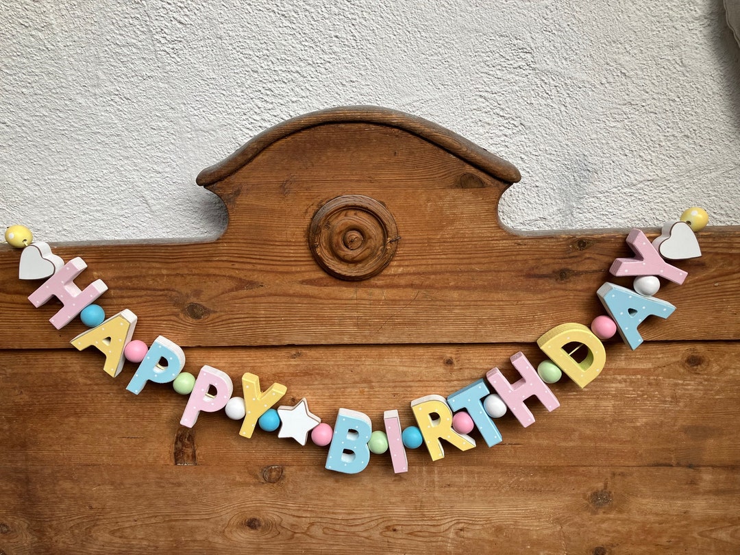 PartyDeco Geburtstags-Banner „Happy Birthday“ In Rosegold – 62 Cm Lang, Perfekt Für Tisch- Oder Wanddekoration